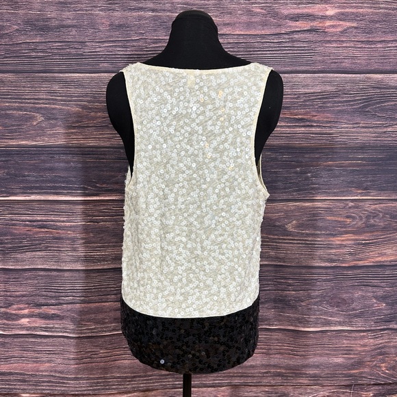 J. Crew Colorblock Sequin Cami Tank, XL, Black & White - Picture 9 of 12